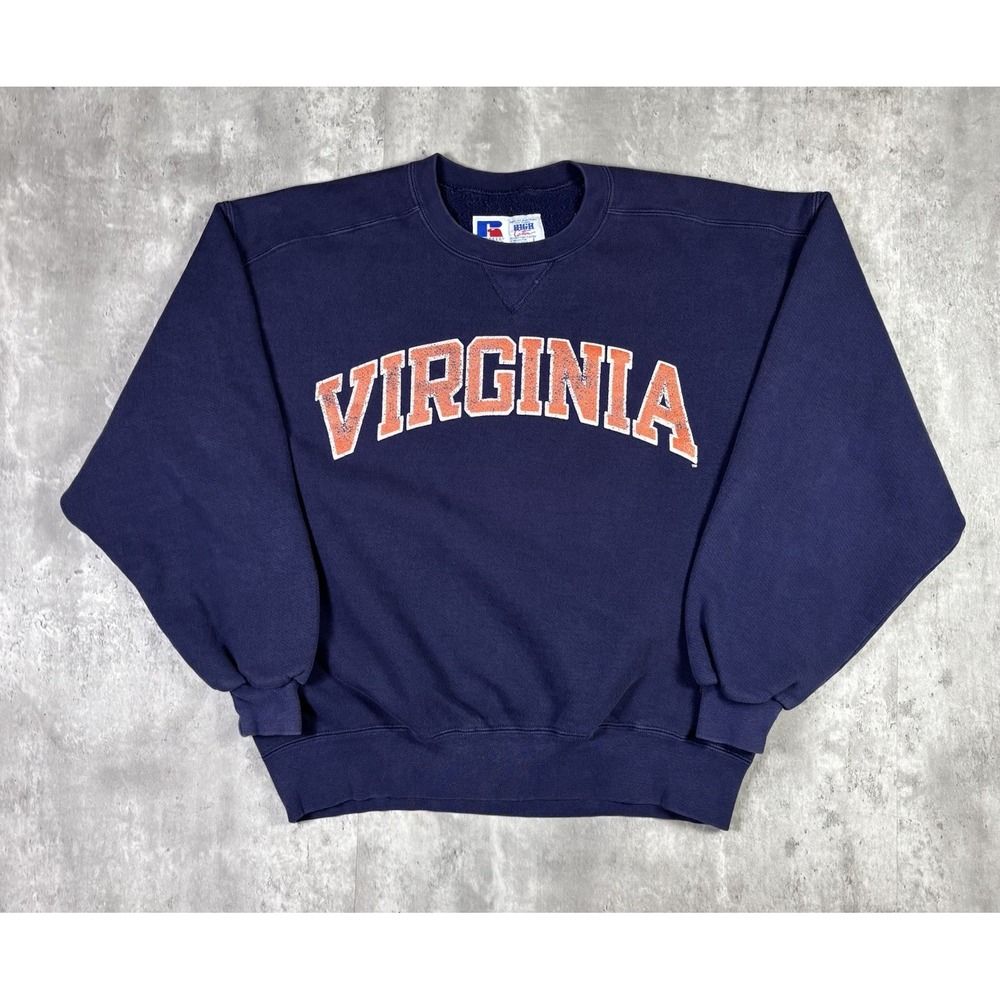 Vintage 90s Russell Athletic Virginia University Sweatshirt Crewneck Mens Large